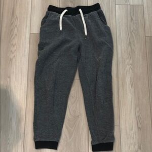Gray and Black Track Pants with Elastic Waistband